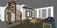 新中式别墅住宅室内设计方案SU(草图大师)精细设计模型