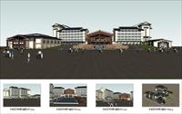 Sketch Up 精品模型----东南亚风格酒店建筑设计方案模型