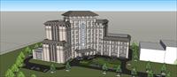 Sketch Up 精品模型----法式风格酒店建筑设计方案模型