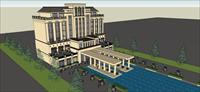 Sketch Up 精品模型----新古典风格多层酒店建筑设计方案模型