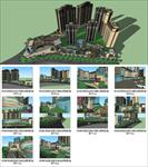 Sketch Up 精品模型----新古典风格高层住宅楼及风情商业街建筑设计精细景观模型