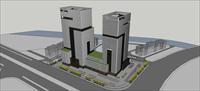 Sketch Up 精品模型----富阳某高层商业办公楼建筑设计项目