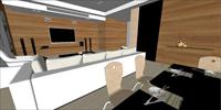 现代风格客餐厅室内设计方案SU(草图大师)精致设计模型