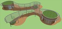 公园茶室建筑设计SU(草图大师)精致设计模型
