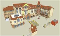 英伦风格幼儿园建筑方案SU(草图大师)精致设计模型