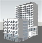 一个滨海酒店建筑方案SU(草图大师)精品设计模型
