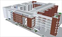 一个大学教学楼建筑方案SU(草图大师)精致设计模型