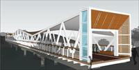 钢构景观廊桥SU(草图大师)精致设计模型