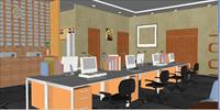 一个办公空间装潢方案精细sketchup设计模型