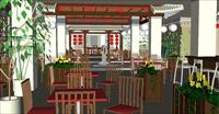经典中式餐馆装潢方案精细sketchup设计模型