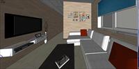 现代简约客厅室内装潢方案精品SketchUp设计模型