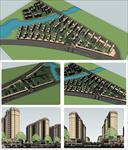 超精细高层住宅小区规划及景观 sketchup模型