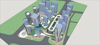 城市综合体概念SU(草图大师)模型