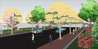 一段公路绿化方案精品SketchUp设计模型