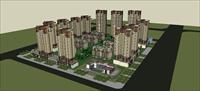 高层居住小区-沙田项目规划方案SU(草图大师)模型