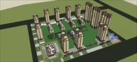 沙田项目住宅区规划方案SU(草图大师)模型