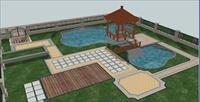 中式别墅庭院景观SketchUp精细设计模型