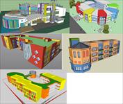五个幼儿园建筑方案SketchUp精细设计模型