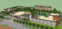 儋州度假酒店景观+建筑方案SketchUp精细设计模型