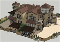 滨湖双拼别墅建筑方案SketchUp精细设计模型