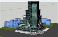 大厦建筑设计SU(草图大师)模型