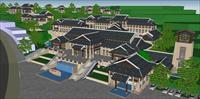 新中式酒店项目建筑方案SketchUp精细设计模型