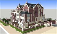 英式别墅建筑设计SketchUp精细设计模型
