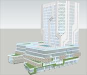 办公楼大厦建筑方案SU(草图大师)精品建筑设计模型