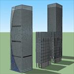 一个高层塔楼SU(草图大师)精品建筑设计模型