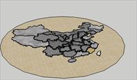 中国地图地图铺装SU(草图大师)模型