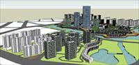 大型城市规划SU(草图大师)精细场景模型